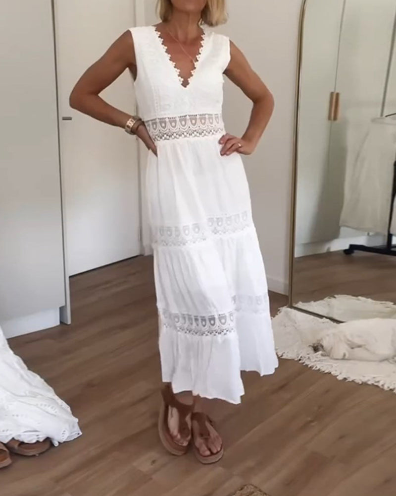 Isla Grace™ | White Lace Sundress
