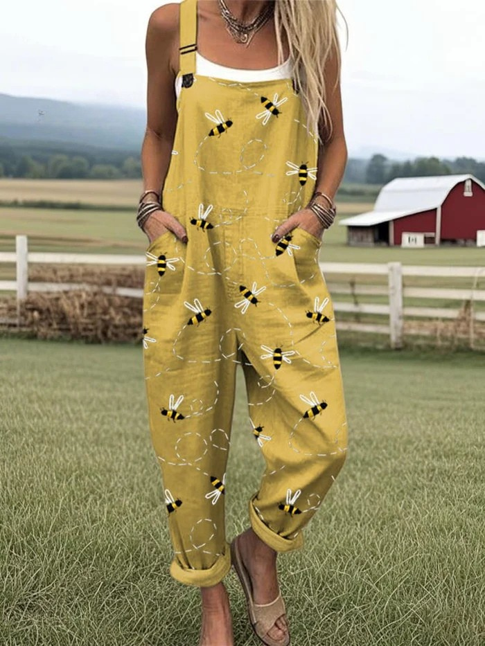 Bea™ | Playful Summer Jumpsuit with Bee Motif and Easy Fit