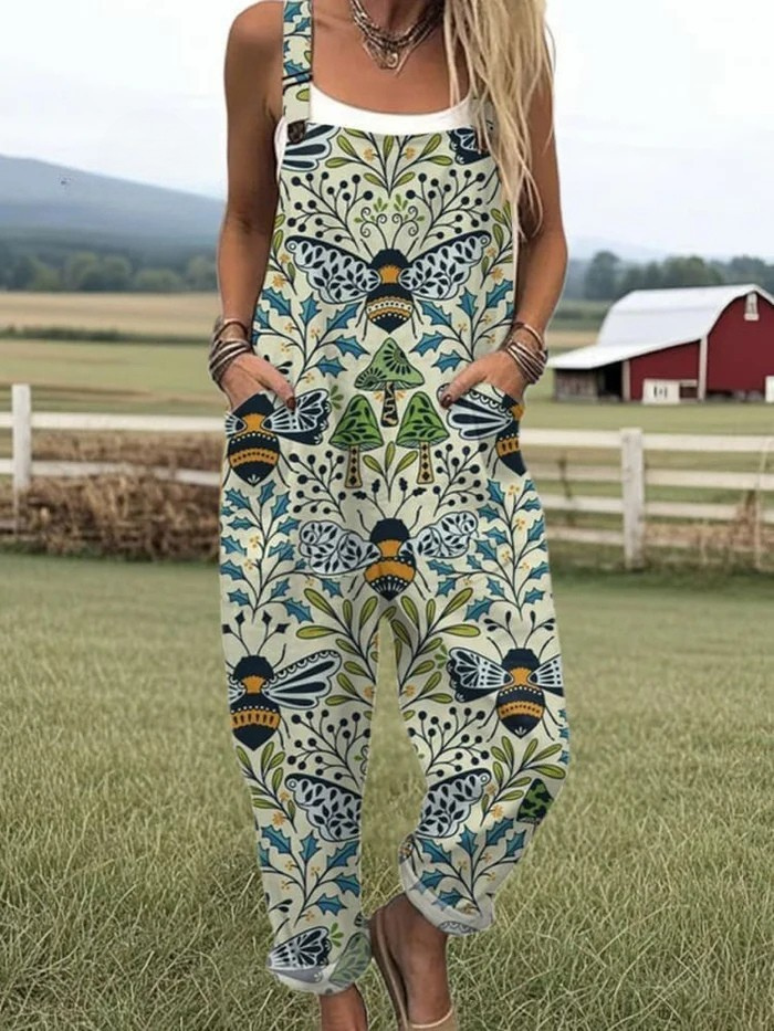 Bea™ | Playful Summer Jumpsuit with Bee Motif and Easy Fit