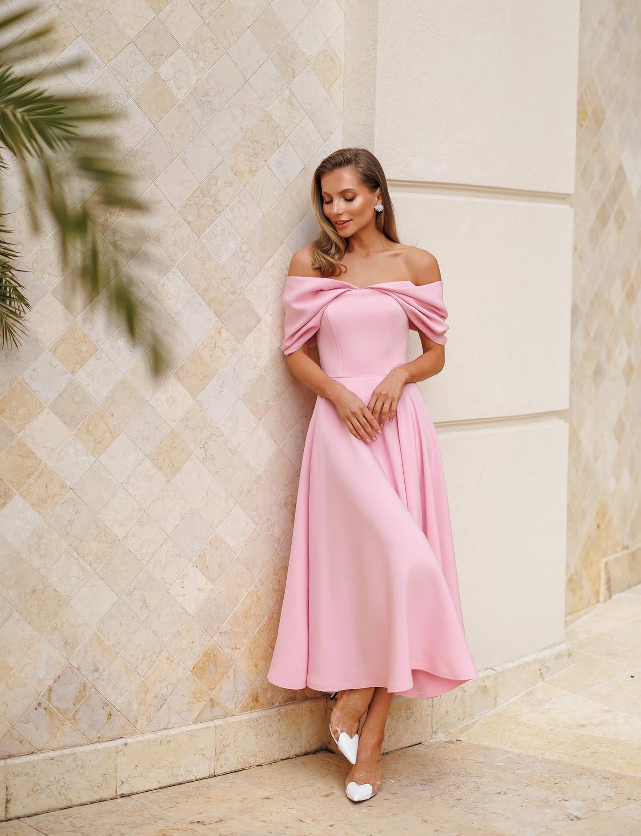 Solène™ | Off-Shoulder Midi Dress
