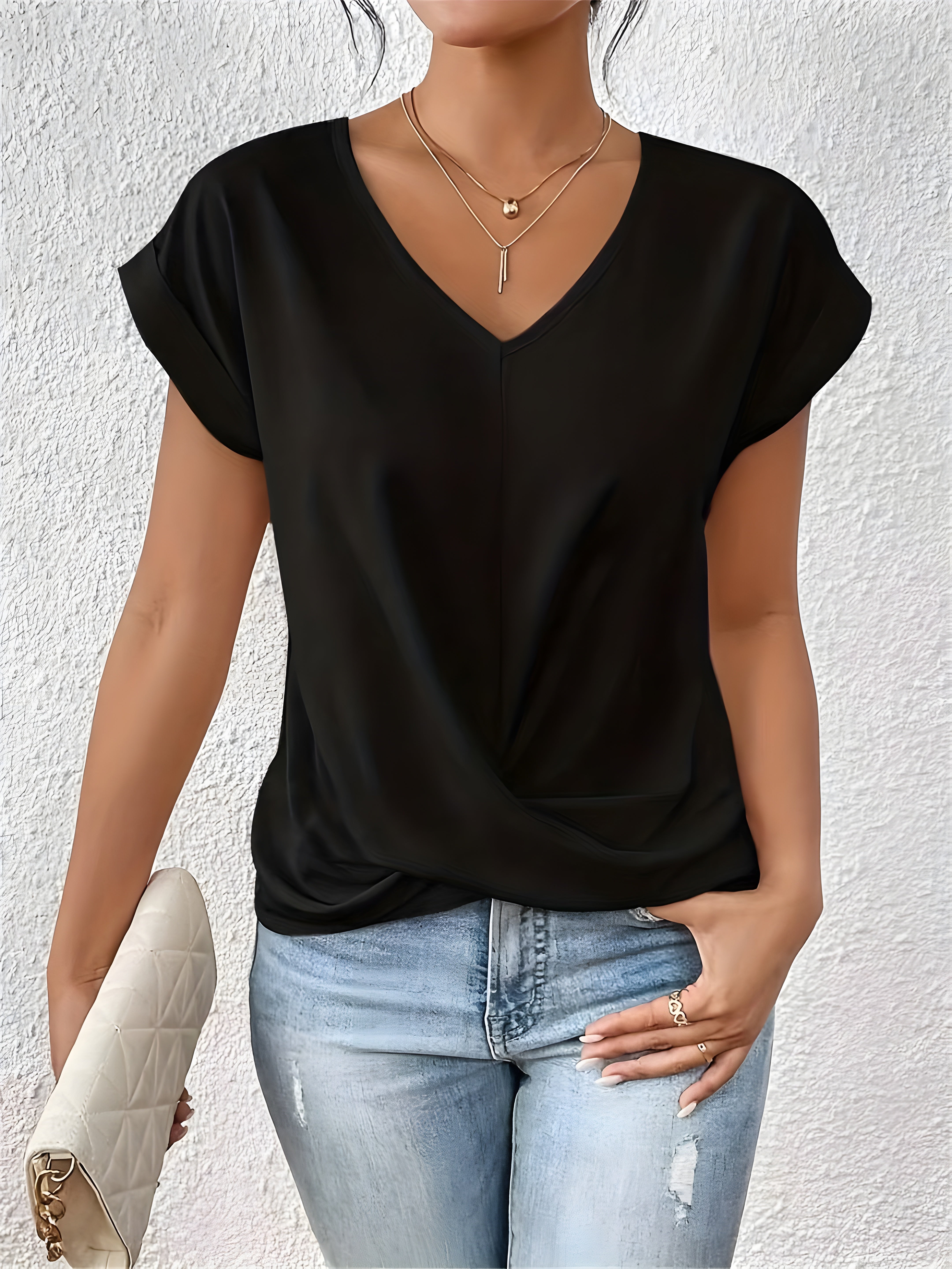 Faina™ | Elegant Casual V-Neck Blouse