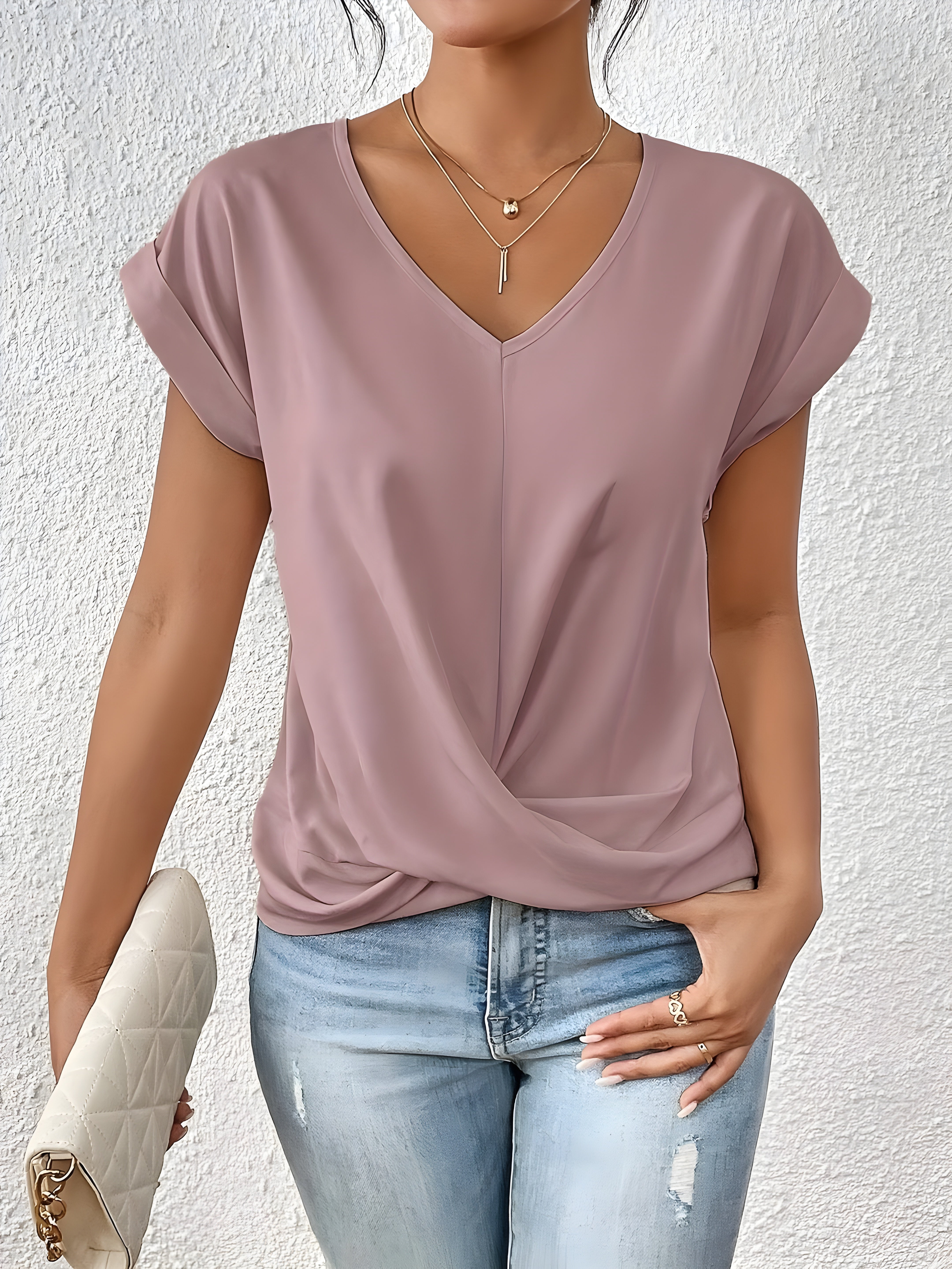 Faina™ | Elegant Casual V-Neck Blouse