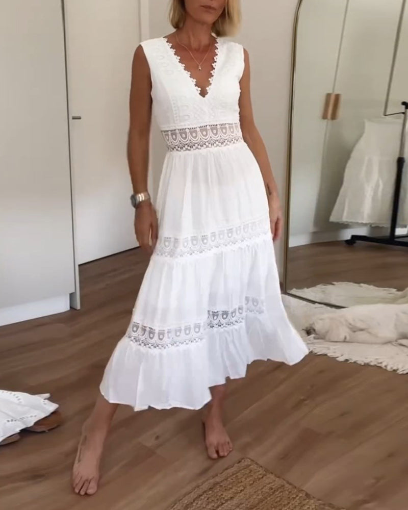 Isla Grace™ | White Lace Sundress