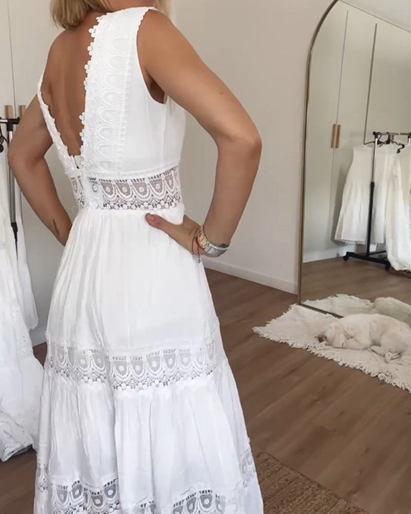 Isla Grace™ | White Lace Sundress