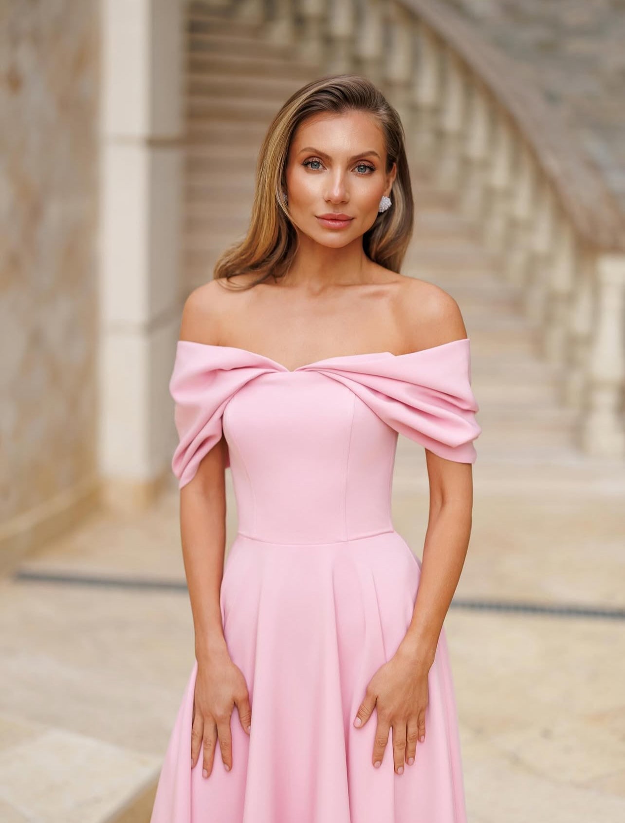 Solène™ | Off-Shoulder Midi Dress