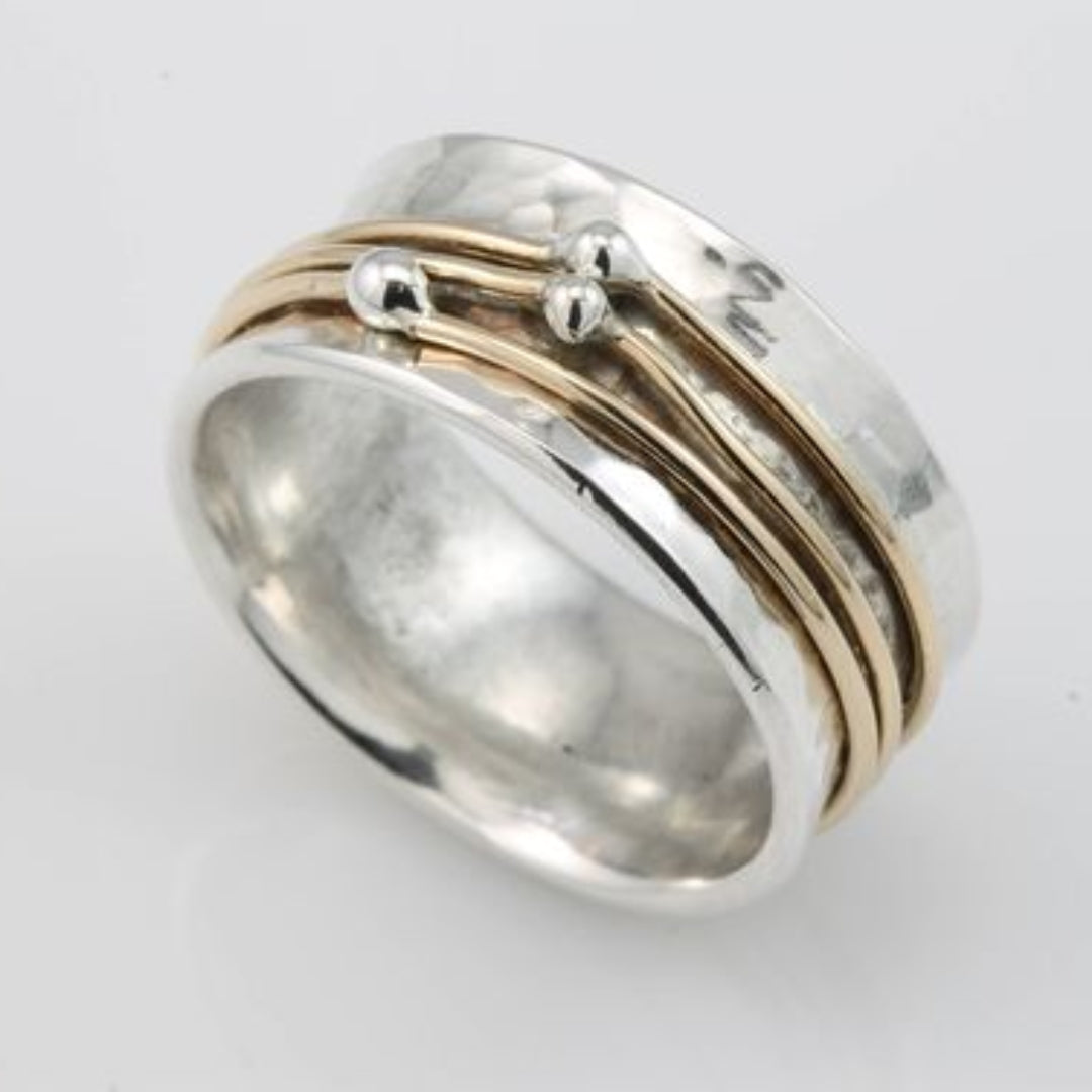 Shine - Silver Ring with Vintage Gold Finish