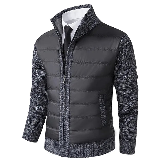 Moder jacket with knitted swleeves