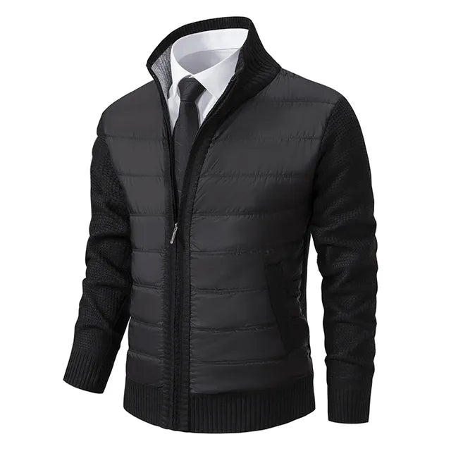 Moder jacket with knitted swleeves