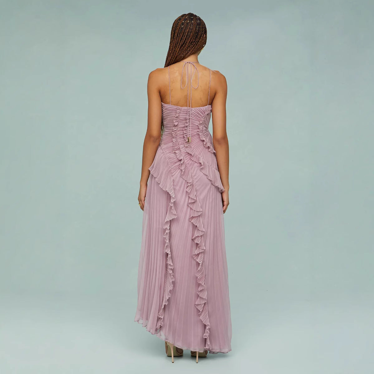 Lilac Whisper™ | Pleated Elegance Dress