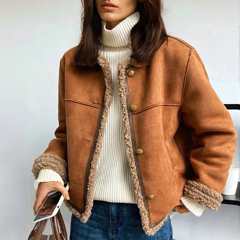 Rosalie™ - Sheepskin Buttoned Jacket