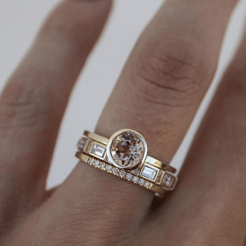 Hope - Gold Crystal Ring Set