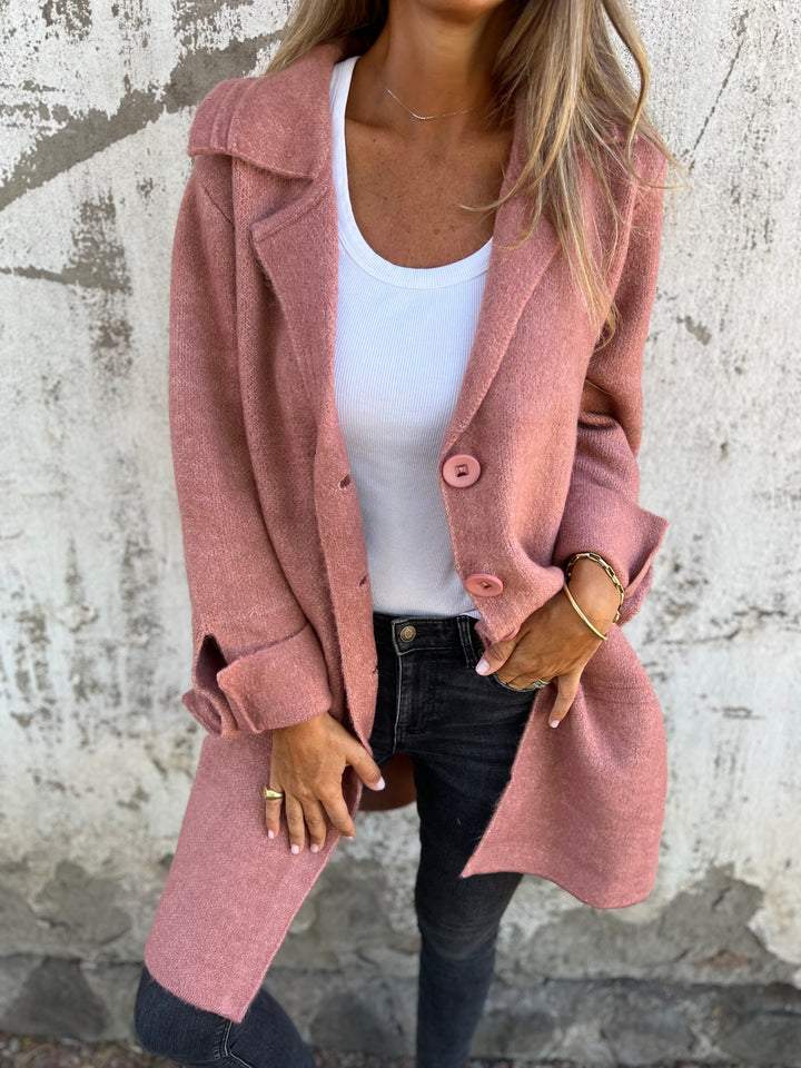 Baylea - Single-Breasted Casual Wool Coat with Lapels