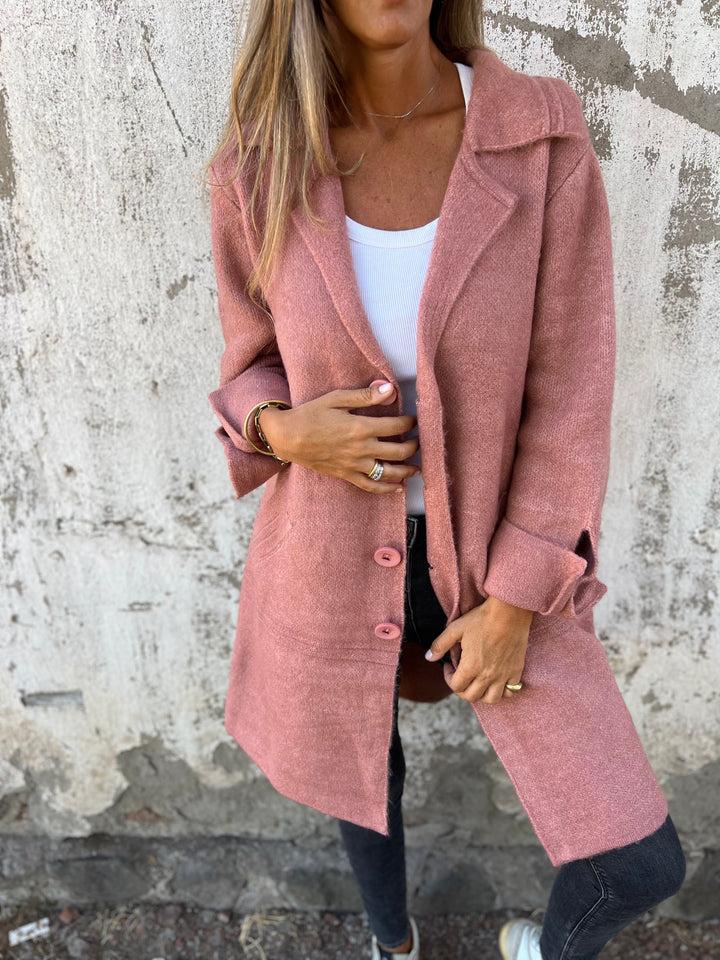 Baylea - Single-Breasted Casual Wool Coat with Lapels