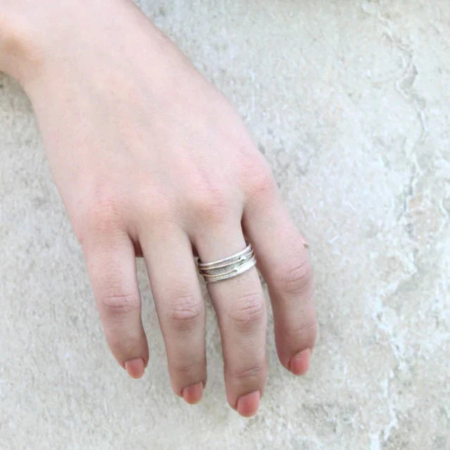 Shine - Silver Ring with Vintage Gold Finish